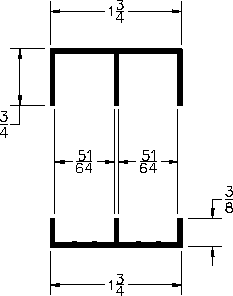 Dimensioned cross-section diagram of a Patwin U-channel profile.